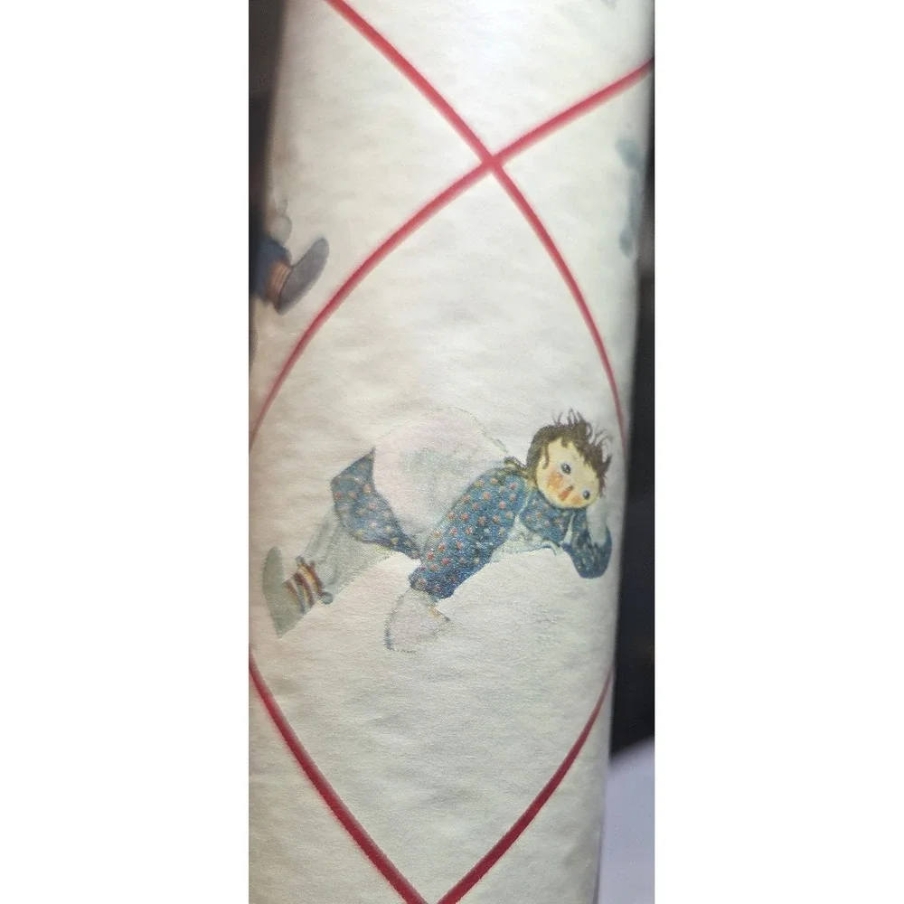 Vintage Raggedy Ann & Andy Wallpaper Red Diamond Nursery Retro 18